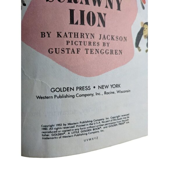Little Golden Book Tawny Scrawny Lion 1980 ephemera junk journal - Picture 2 of 6